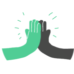 Illustration of two hands doing a high-five
